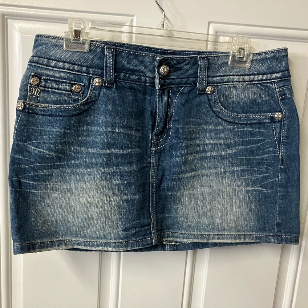 Miss Me Blue Denim Mini Skirt